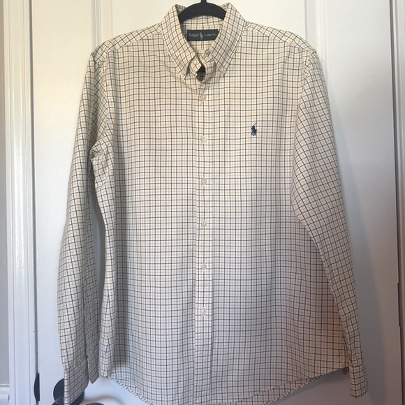 Ralph Lauren Men's Checkered Button Down Shirt - Yellow and Blue - Picture 1 of 5
